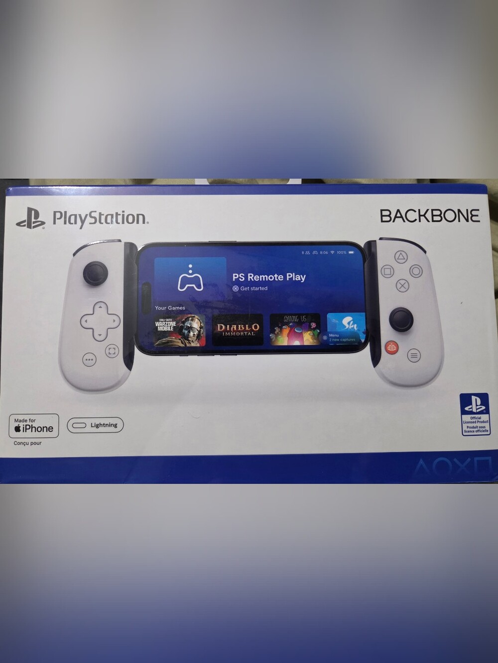 Sony White Backbone-style Mobile Game Controller for Smartphones